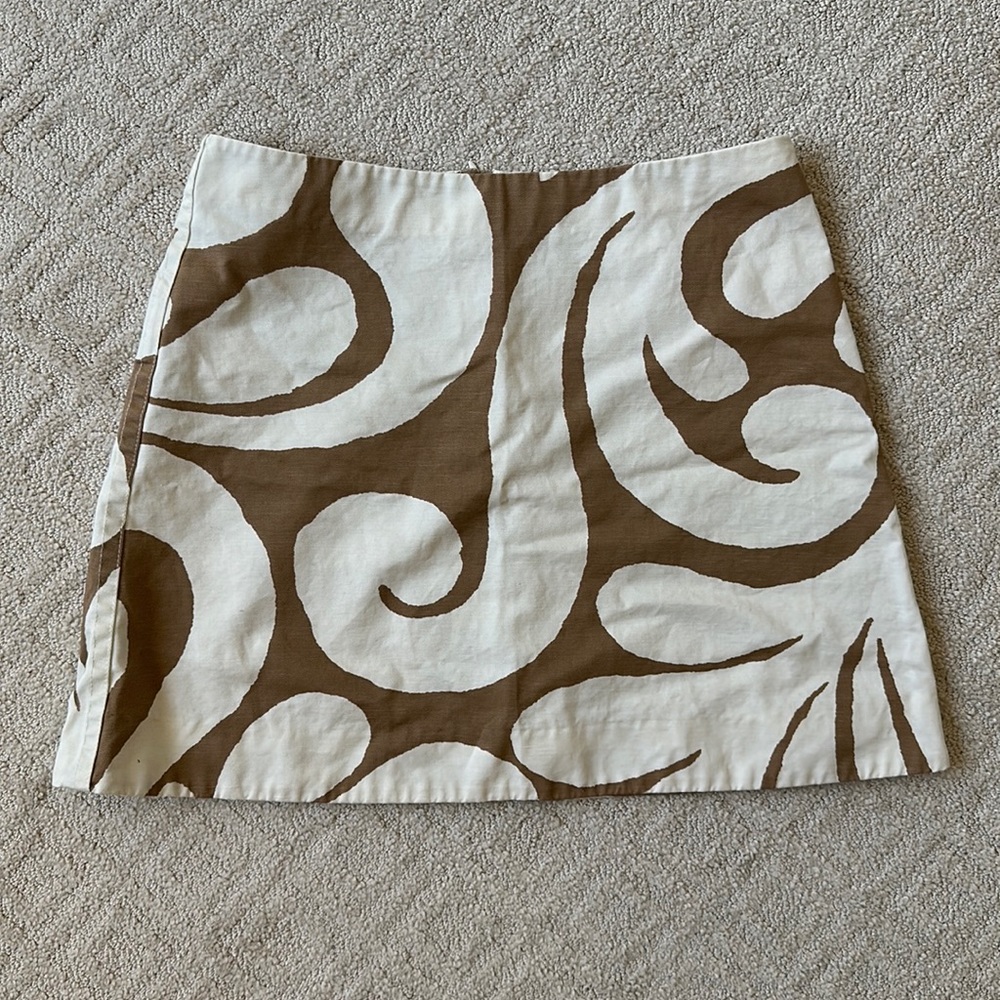 MARNI Abstract Mini Skirt Brown and White